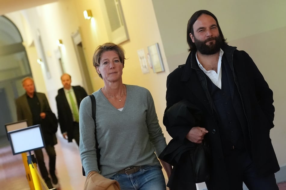 Christina Block (52) zusammen mit ihrem Anwalt Ingo Bott (42) am 44. Verhandlungstag.