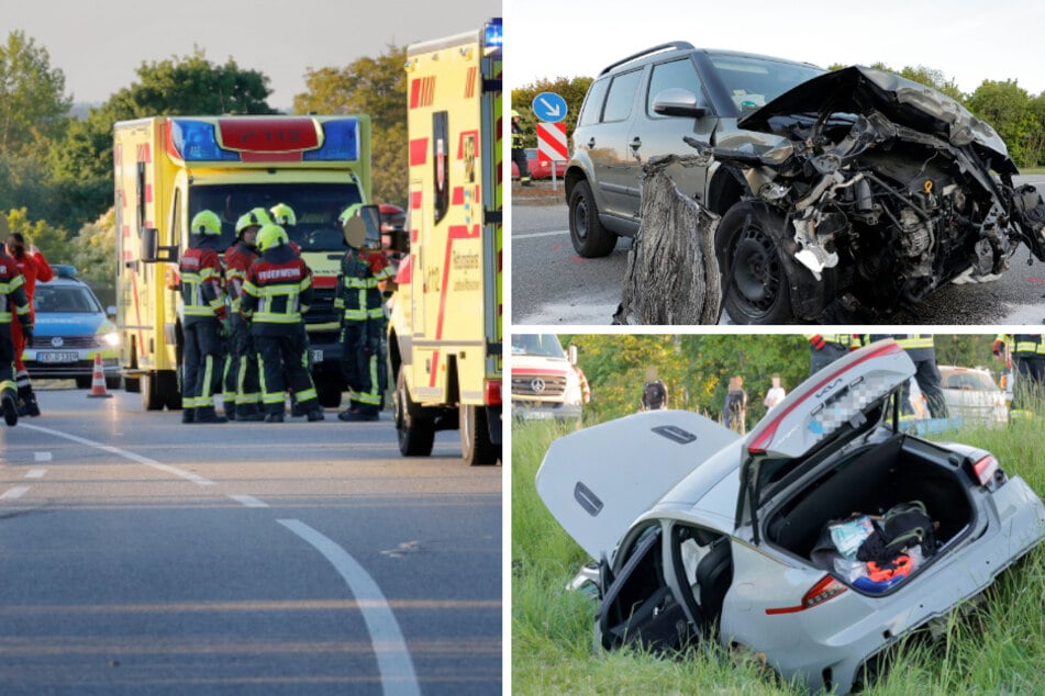 Vorfahrts-Crash in Mittelsachsen: Drei Personen verletzt