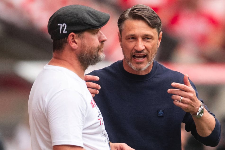 Steffen Baumgart (l.) kann die anhaltende Kritik an seinem Kollegen Niko Kovač (beide 54) nicht nachvollziehen.