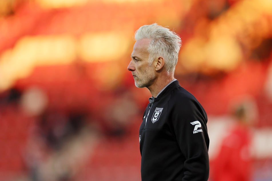 HFC-Trainer Mark Zimmermann (50) wirkte nach der verdienten Niederlage beim FSV Zwickau etwas ratlos.