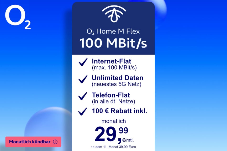 Der o2-Homespot M Flex für 29,99 Euro pro Monat.