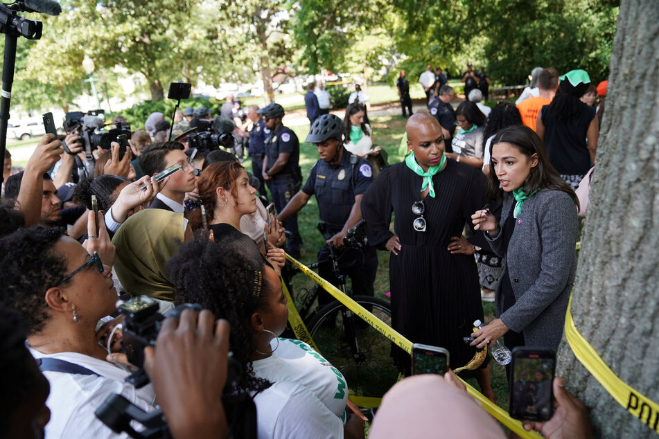 Representative Alexandria Ocasio-Cortez and at least 15 other lawmakers were arrested while protesting for abortion rights outside the Supreme Court.