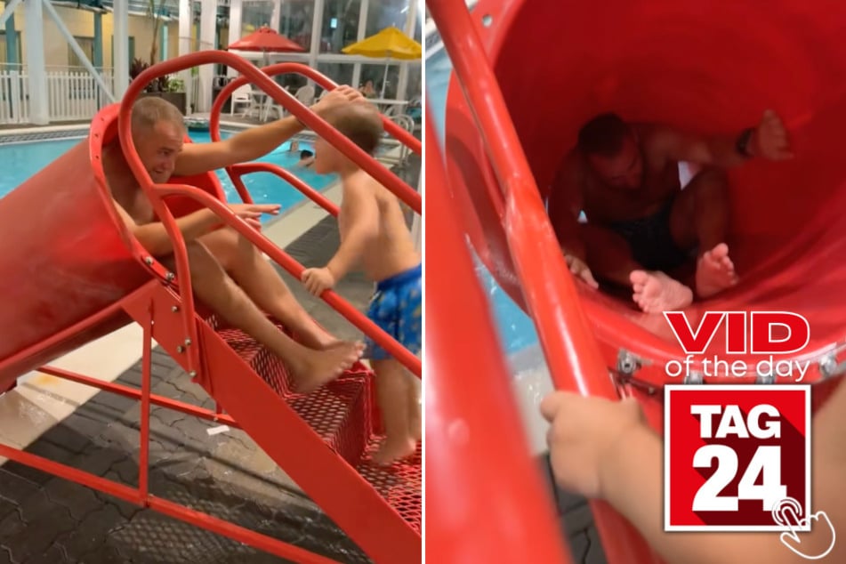 This dad's attempt to impress his toddler at the pool ended up being a huge fail!