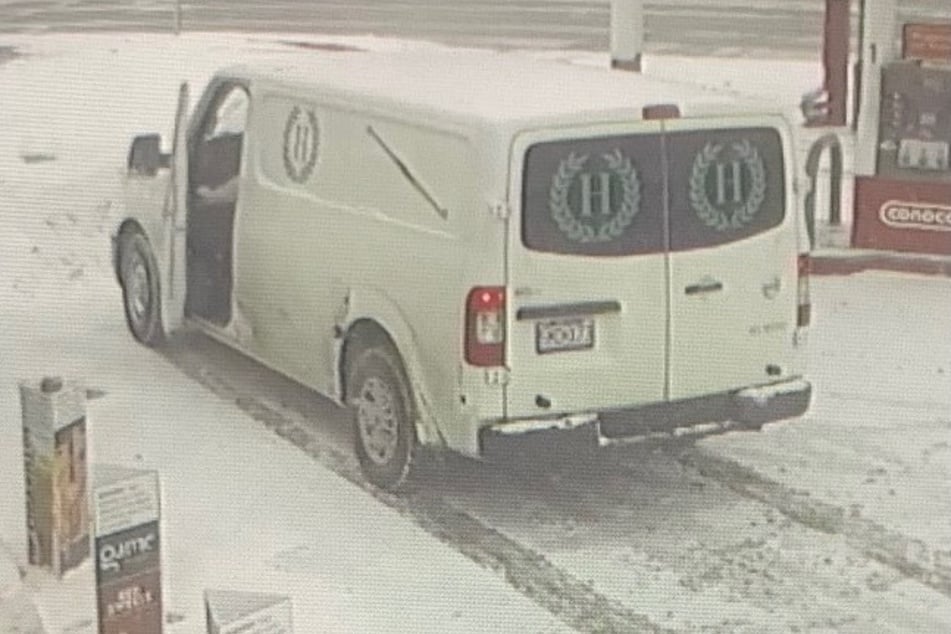When the driver returned from the restroom, the hearse was gone. A surveillance camera caught it all.