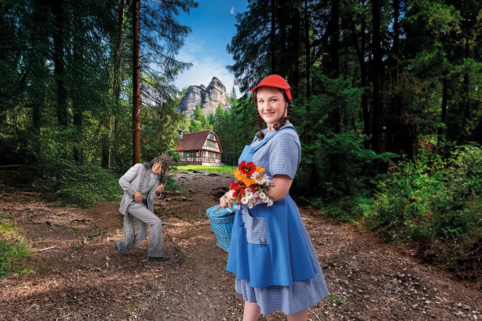 Der Grimmsche Märchenklassiker "Rotkäppchen" wird auf der Felsenbühne in Rathen gezeigt.