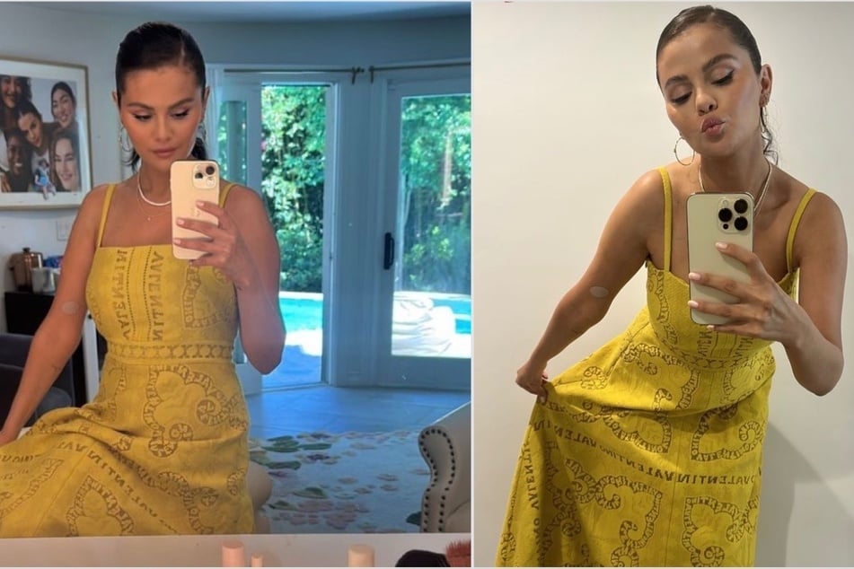 Selena Gomez looked like a tall glass of lemonade in her chic, yellow midi dress which she showed off on Instagram.