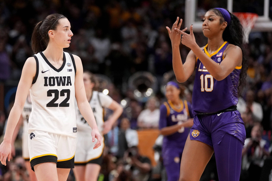 Angel Reese (r.) and Caitlin Clark's rivalry dates back to their college basketball days.