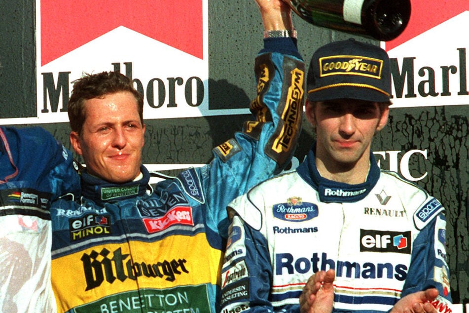 Michael Schumacher (55, l.) und Damon Hill (64) lieferten sich in der Saison 1994 einen erbitterten Kampf um den Weltmeistertitel. (Archivfoto)