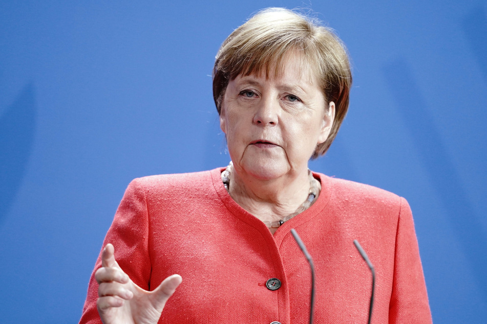 Berlin: Bundeskanzlerin Angela Merkel (CDU) gibt im Kanzleramt eine Pressekonferenz.