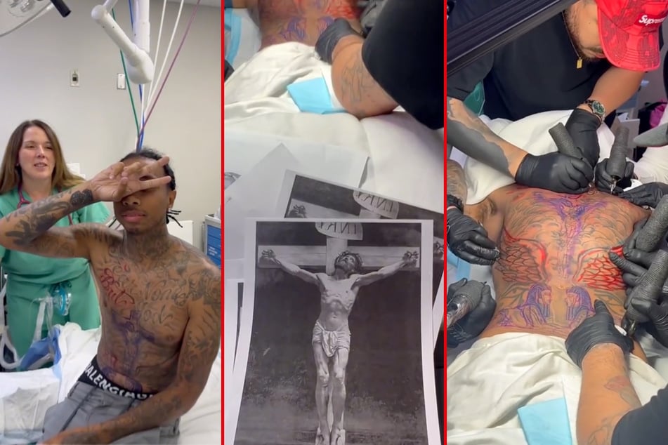 Tyga got a number of massive tattoos and had to go under anesthesia.