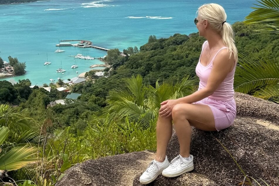 Uta Bresan genießt den Traumurlaub auf den Seychellen.