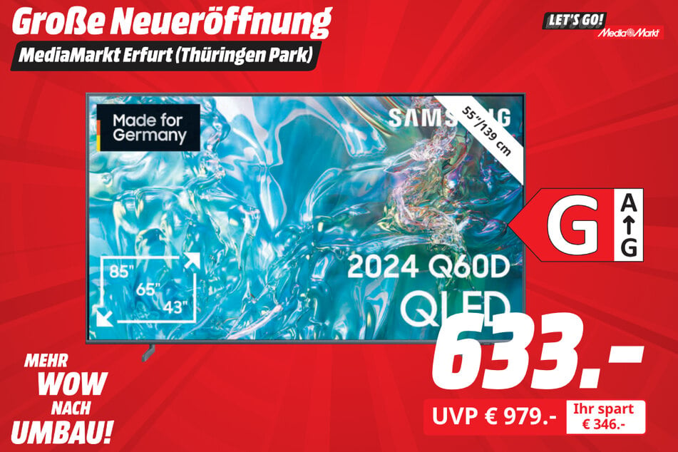 55-Zoll Samsung-Fernseher für 633 statt 979 Euro.