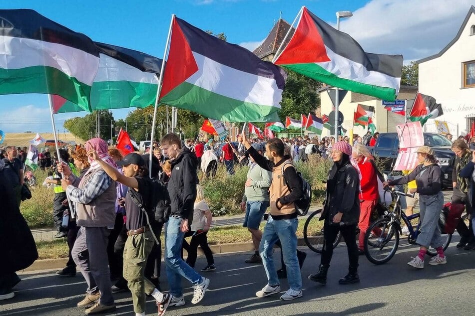 Mehrere hundert Menschen nahmen an dem Protestmarsch teil.