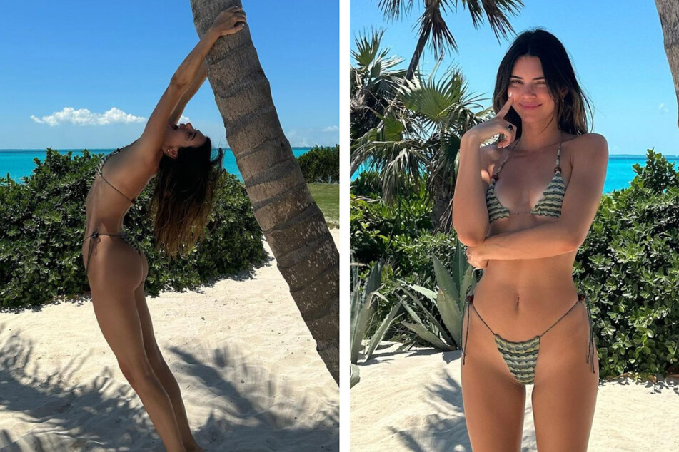 Kendall Jenner dropped a new round of sexy beach snaps on Instagram on Saturday.