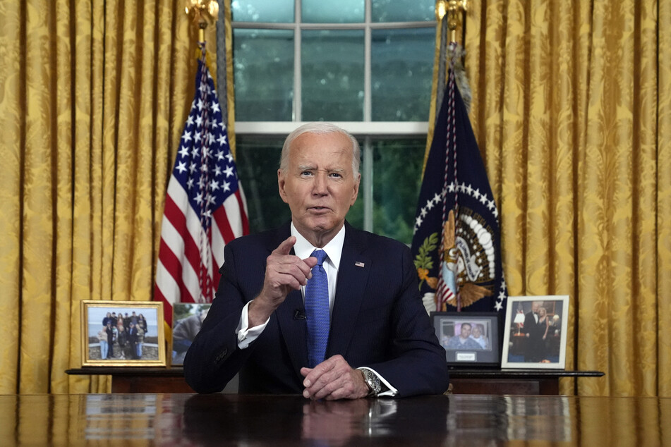 President Joe Biden speaks from the Oval Office of the White House on Wednesday in Washington, DC.