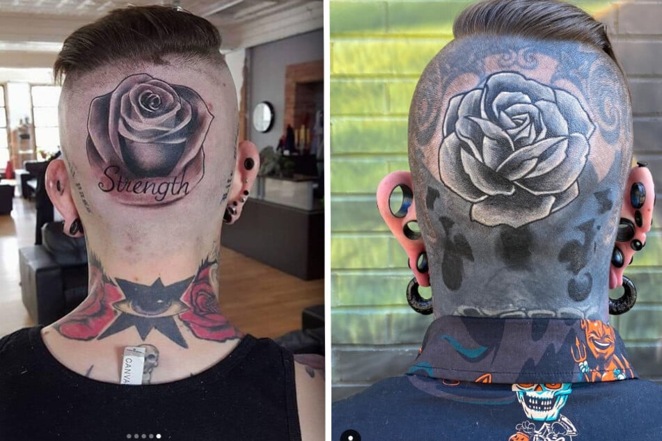 Canadian tattoo fanatic Remy explained the poignant meaning behind the ink on his head.