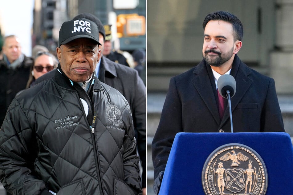 Zohran Mamdani (r.) has issued an executive order revoking all orders given after his predecessor, Eric Adams, was indicted on corruption charges.