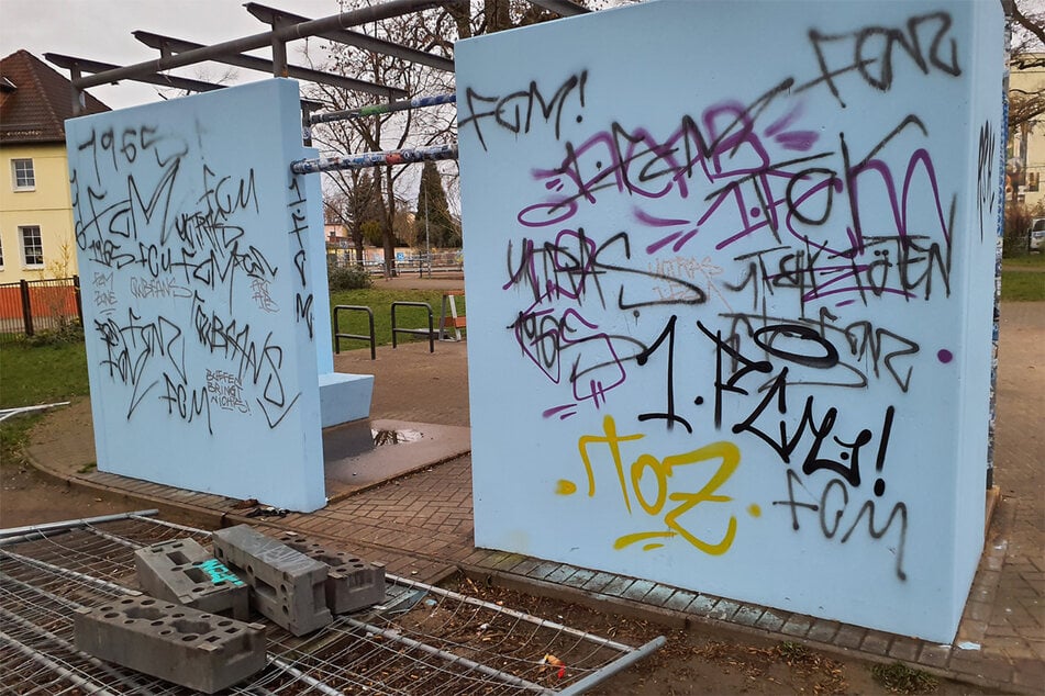 An diesen Wänden sollte eigentlich ein Grafittiprojekt einer benachbarten Gemeinschaftsschule entstehen.