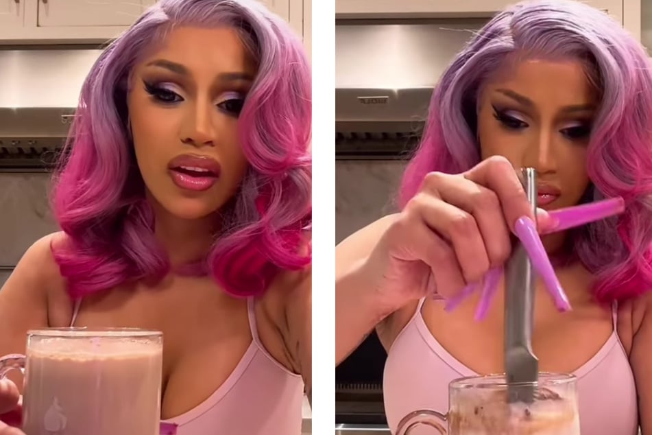 Cardi B took to social media to share how she makes a boozy hot chocolate with Baliey's and Whipshot's peppermint.