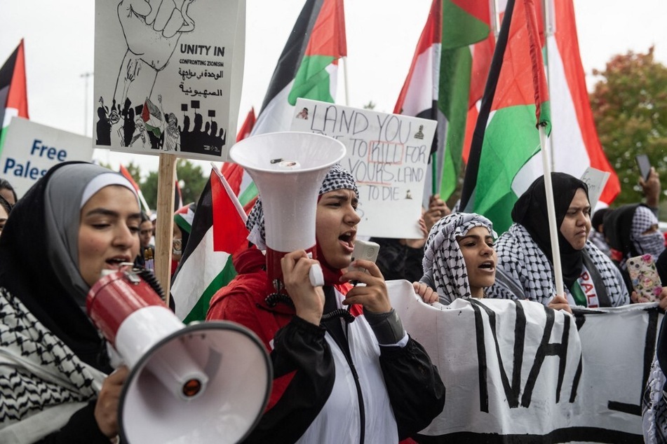 Residents of Dearborn, Michigan, rally for Palestinian liberation and an end to Us funding for Israel's military campaign in Gaza.
