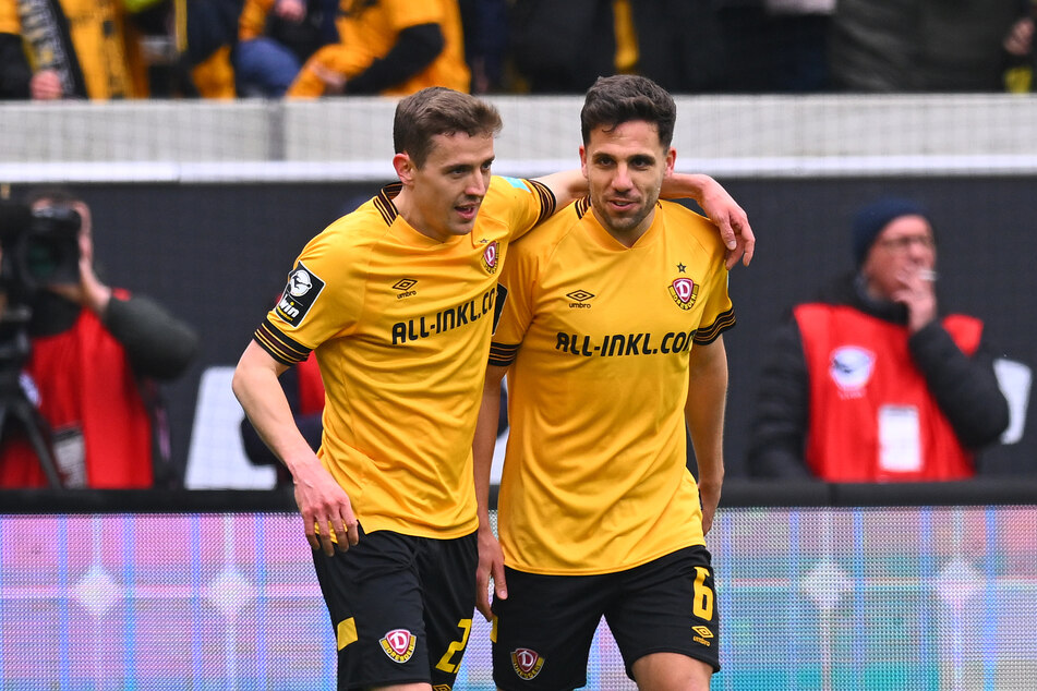 Ahmet Arslan (29, r.) und Niklas Hauptmann (26) müssen gegen den FSV Zwickau auf die Zähne beißen.