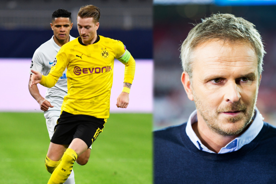 Marco Reus (31, M.) wurde von Sky-Experte Dietmar Hamann (47, r.) mit deutlichen Worten kritisiert.