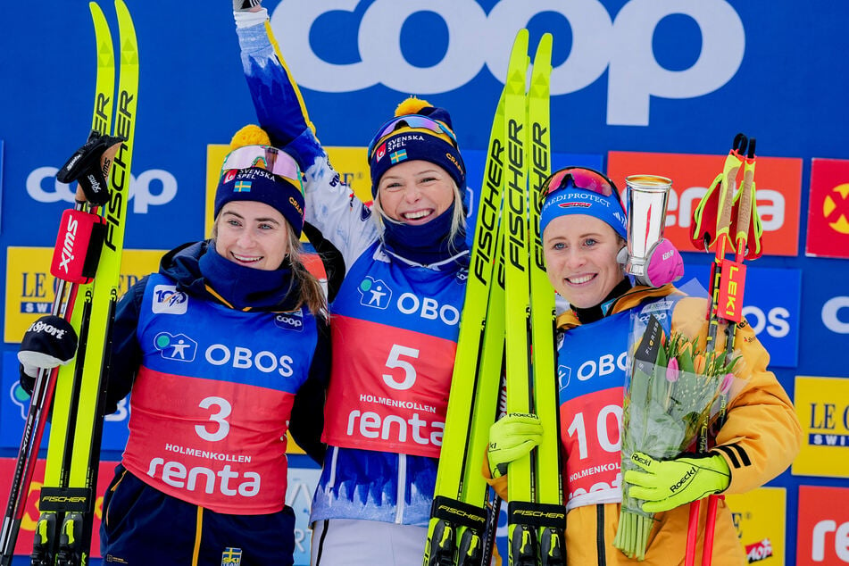 Katharina Hennig (27, r.) lief über 50 Kilometer aufs Podest. Doch am Streckenrand kam es zu Ausschreitungen.