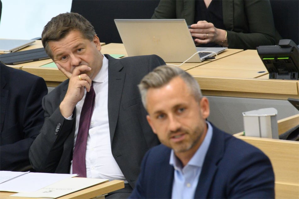 Die CDU mit Spitzenkandidat Sven Schulze (47, l.) kommt der INSA-Umfrage zufolge auf 22 Prozent. (Archivfoto)