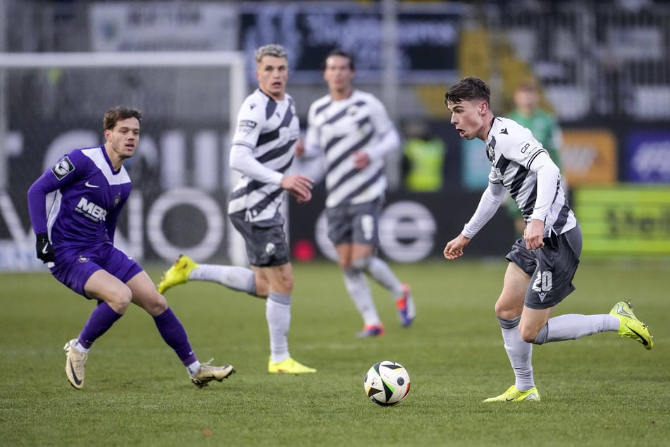 Mit dem SV Sandhausen traf Tim Maciejewski (25, r.) in der 3. Liga bereits auf Aue.