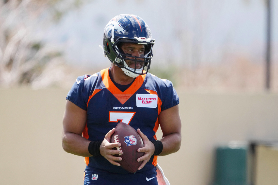 The Denver Broncos' new quarterback Russell Wilson appeared at a mini camp at UCHealth Training Center in April.
