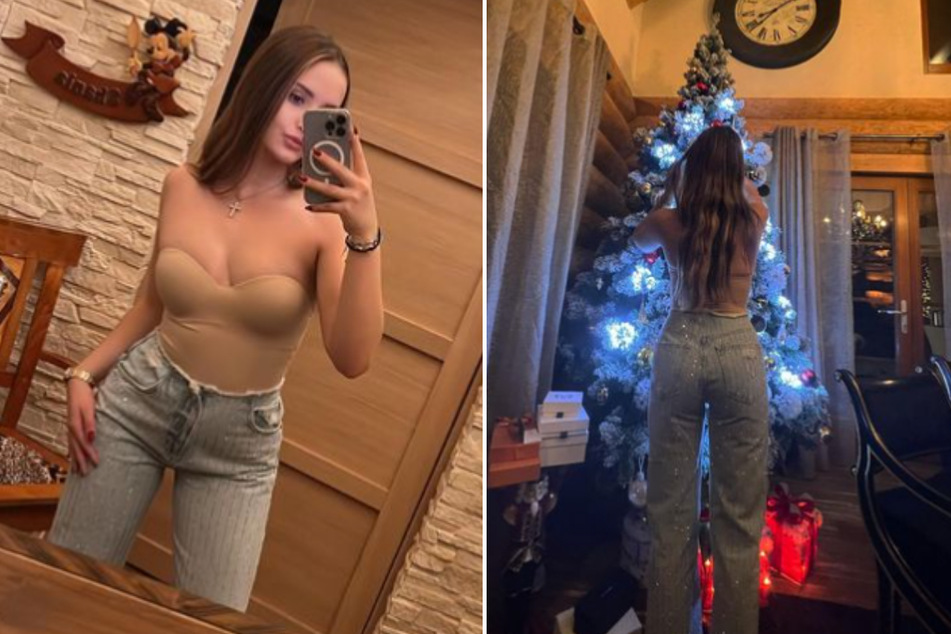Davina Geiss' (19) Weihnachts-Outfit fällt bei vielen Fans durch.