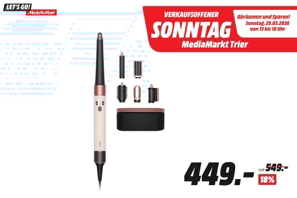 Dyson Airwrap i.d. für 449 statt 549 Euro.