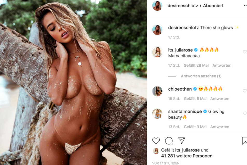 Desiree Schlotz präsentiert sich ihren Followern nahezu unverhüllt.