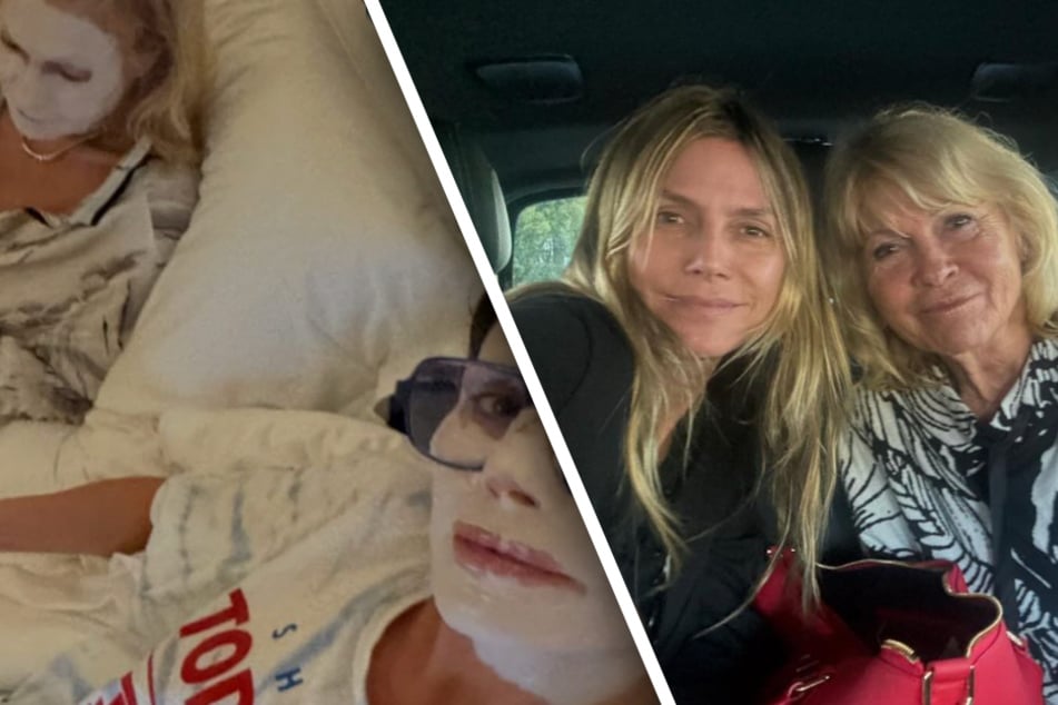 Heidi Klum: Privater Schnappschuss: Heidi Klum grüßt aus dem Bett, doch was hat sie da im Gesicht?