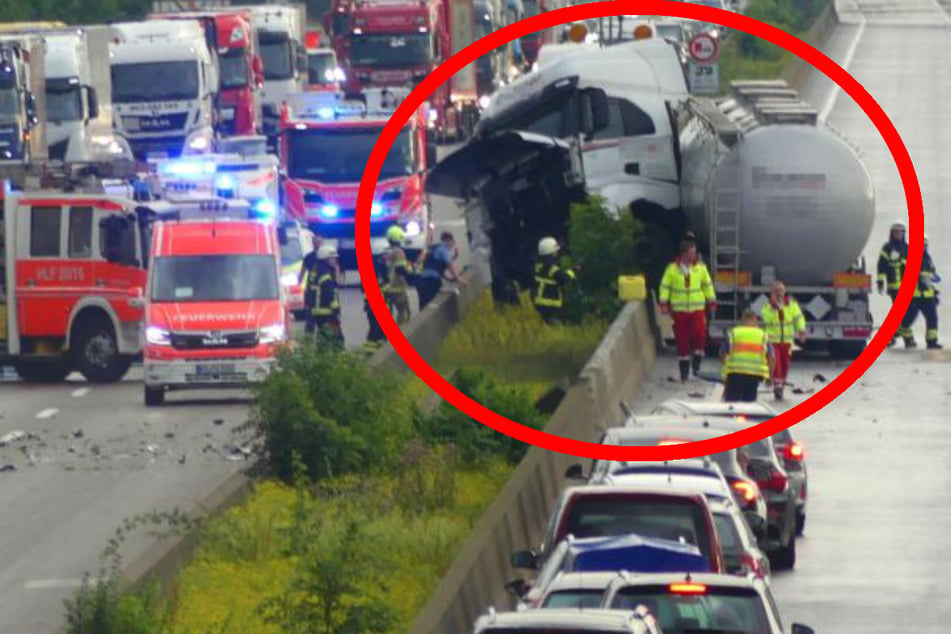 Der 49 Jahre alte Fahrer hatte die Kontrolle über den Tanklaster verloren, der daraufhin in die Mittelleitplanke krachte.