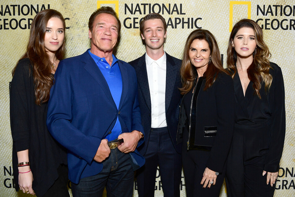 Links nach rechts: Christina Schwarzenegger (32), Arnold Schwarzenegger, Patrick Schwarzenegger (30), Maria Shriver (67) und Katherine Schwarzenegger (33).