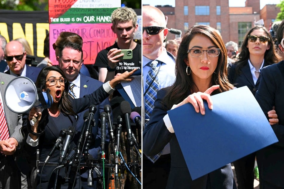 Colorado Representative Lauren Boebert was heckled and mocked on Wednesday during a visit to a campus protest at George Washington University.