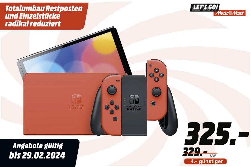 Nintendo OLED-Switch für 325 statt 329 Euro.