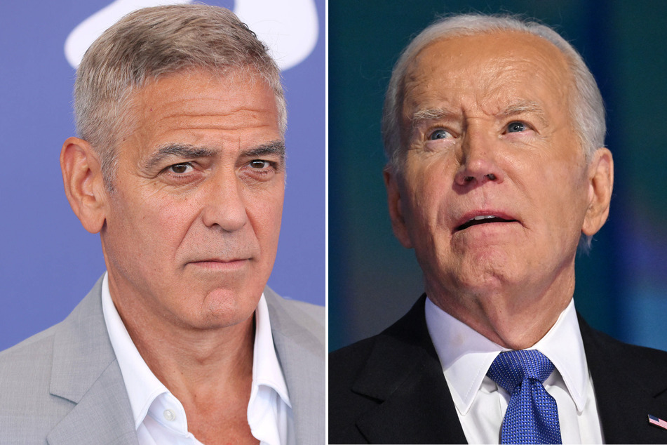 George Clooney (l.) has praised Joe Biden for being "selfless" by giving up power and pulling out of the 2024 presidential race.