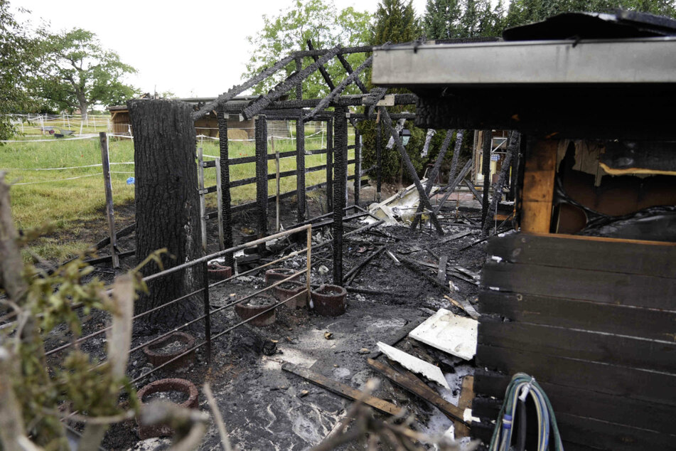 Eine Gartenlaube im Ortsteil Boderitz war in Flammen aufgegangen.