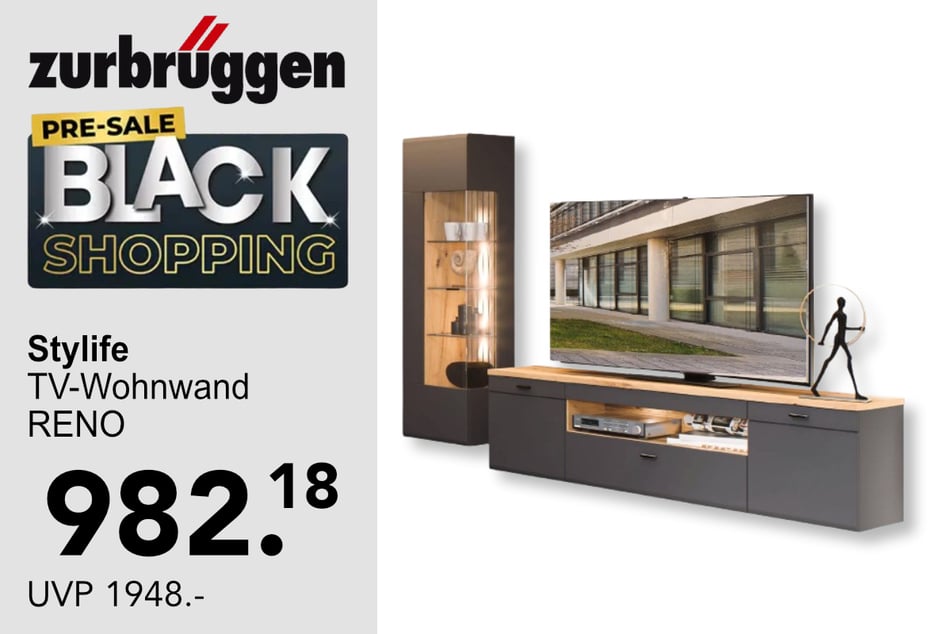 Die Stylife Hänge-TV-Wohnwand RENO für 982,18 statt 1.948 Euro.