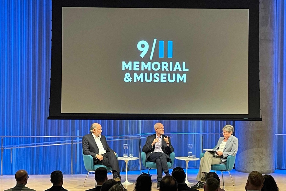 A 9/11 Memorial and Museum event saw (from l. to r.) Cantor Fitzgerald and BGC Partners Chairman and CEO Howard Lutnick, 9/11 Day and MyGoodDeed Co-Founder Jay Winuk, and 9/11 Memorial and Museum President and CEO Elizabeth Hillman in conversation about inspiring a new generation of service.