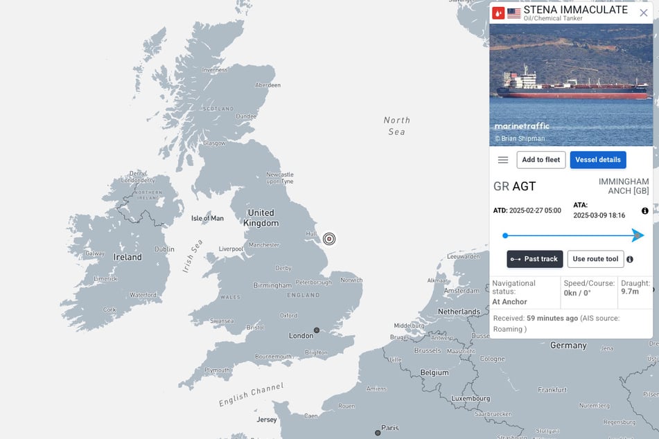 Das Unglück geschah an der englischen Ostküste, knapp 15 Kilometer vor Hull.