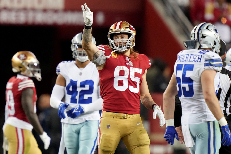 Niners tight end George Kittle led all San Francisco receivers with five catches for 95 yards.