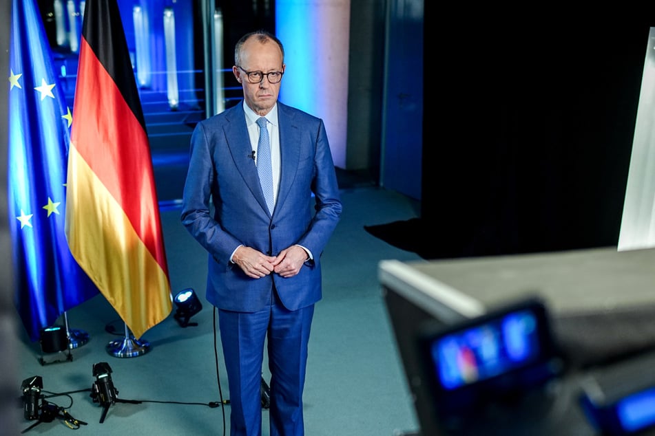 Friedrich Merz bei der Aufzeichnung seiner Neujahrsansprache.