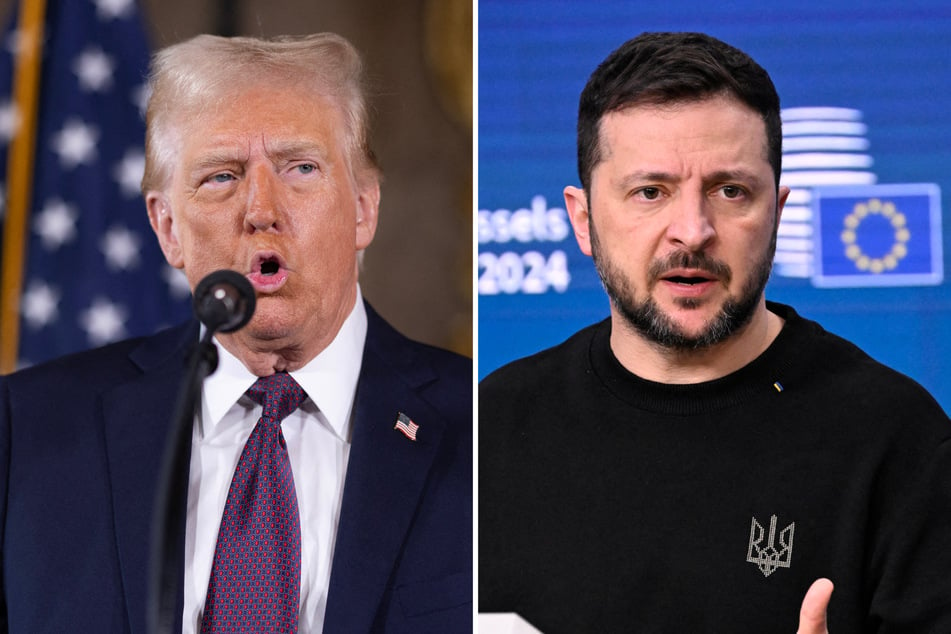 Ukrainian President Volodymyr Zelensky (r.) on Wednesday played down concerns over comments by US President-elect Donald Trump that he understood why Russia does not want Ukraine to join the NATO defense alliance.