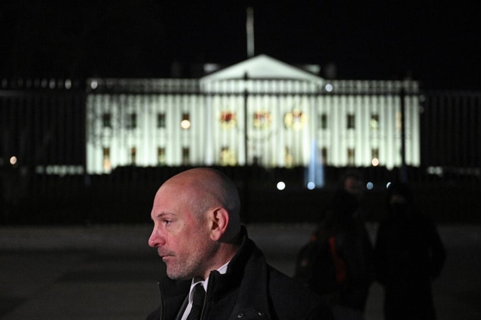 Former State Department official Josh Paul, who resigned over US weapons transfers to Israel, attends a pro-Palestine demonstration in front of the White House.