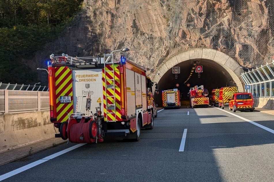 Der Tunnel Dölzschen musste vorübergehend komplett gesperrt werden.