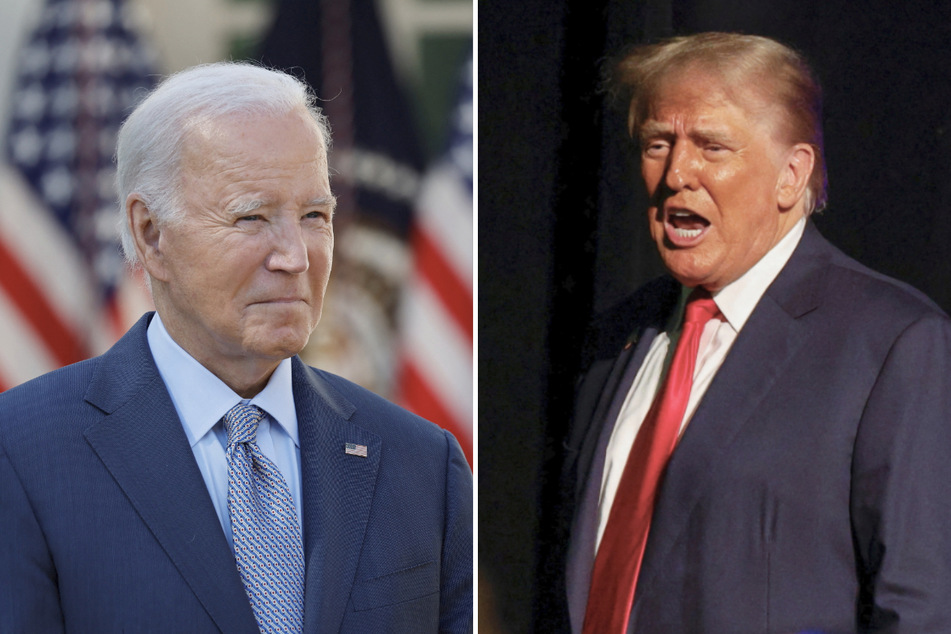 President Joe Biden (l.) hit out at his predecessor, Donald Trump, who praised the Lebanese militant group Hezbollah as "very smart."