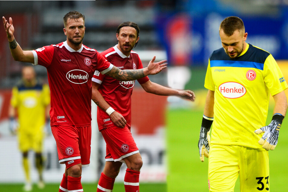 André Hoffmann (l.), Adam Bodzek (M.) und Florian Kastenmeier sind vom enttäuschenden Düsseldorfer Saisonstart alles andere als begeistert.